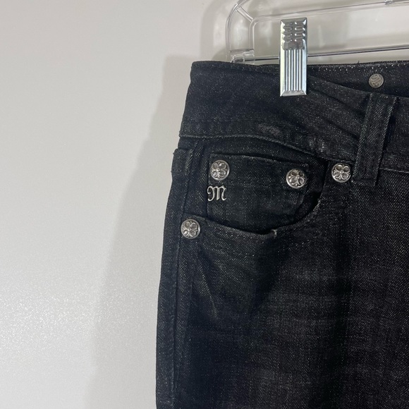 Miss Me Black Skinny Jeans, Angel Wings, Size 28 - Picture 5 of 11